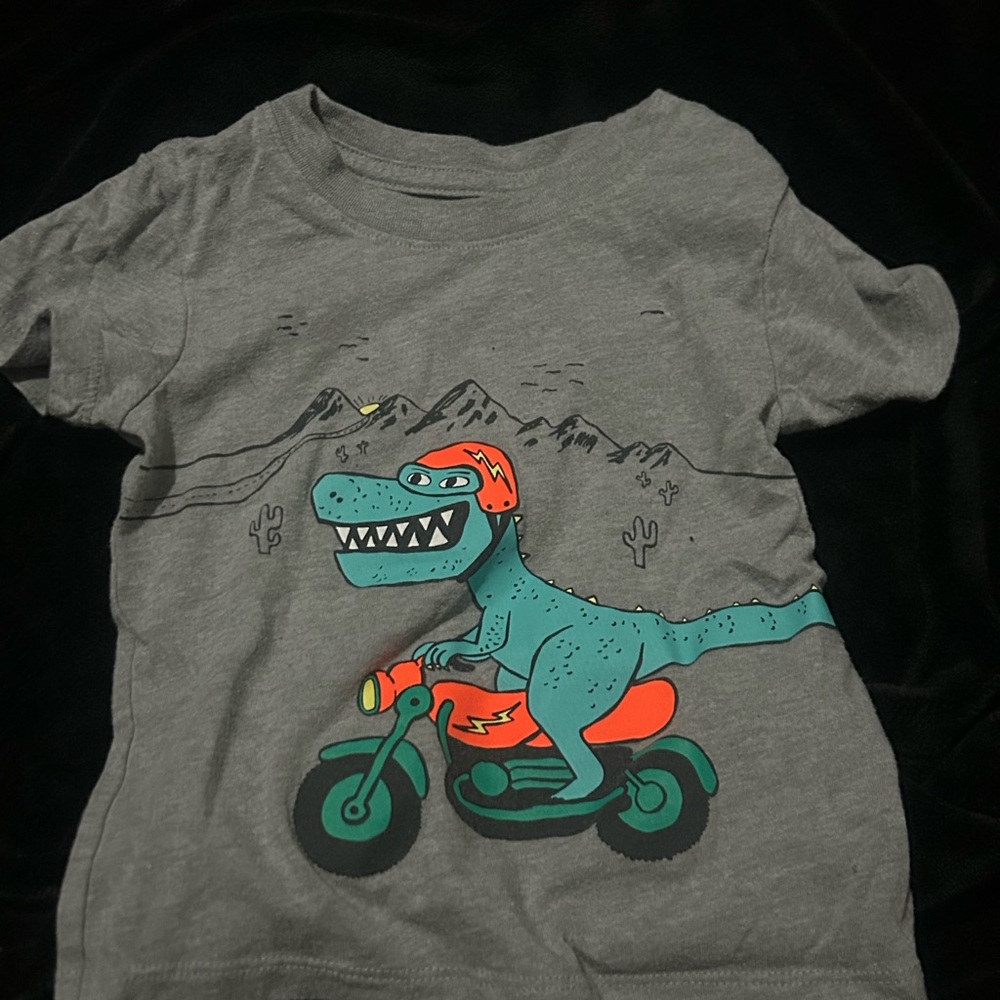 Cat & Jack Gray T-Rex Motorcycle Tee